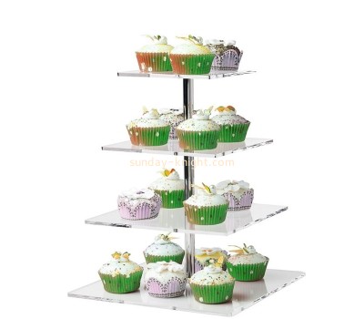 Plexiglass display manufacturer custom acrylic 4 tiers cupcake display stand FSK-215