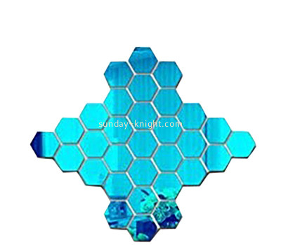 Acrylic display supplier custom plexiglass mirror tiles wall sticker decal MAK-106