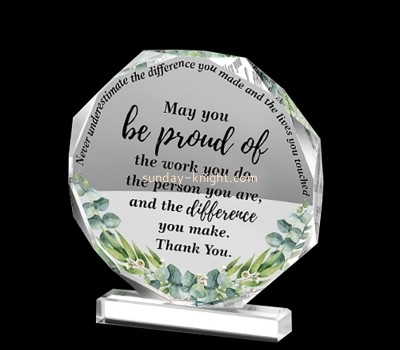 Perspex products manufacturer custom acrylic appreciation awards for coworker ATK-075
