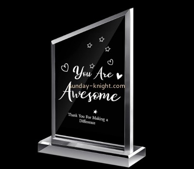 Perspex item supplier custom acrylic thank you gift awards ATK-078