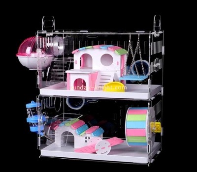 Acrylic products manufacturer custom lucite cute mini pet habitat cage PCK-141