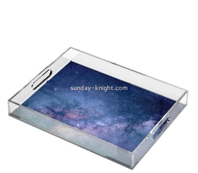 Custom plexiglass printed pattern decorative serving tray STK-294