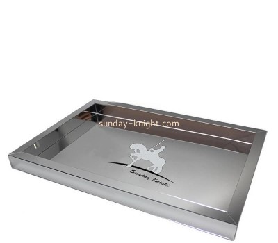 Custom silver mirrored acrylic serving tray STK-295