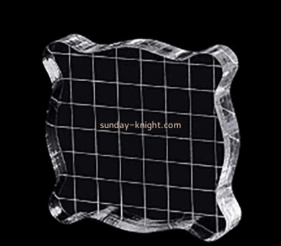 Custom acrylic stamping block with grid lines CAK-349