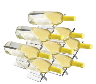 Custom clear acrylic 8-wine bottle countertop lattice holder WDK-241