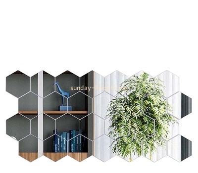 Custom acrylic hexagon wall decor mirror stickers MAK-119