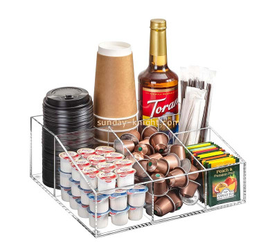 Custom acrylic coffee bar station organizer for countertop HCK-221