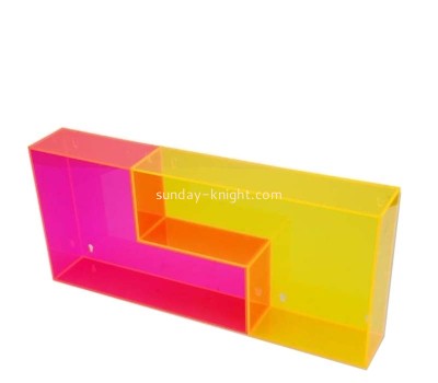 Custom translucent pink yellow acrylic display box DBK-1437