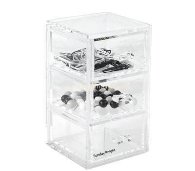 Custom wholesale acrylic stackable upright 3-drawer organizer AHK-089