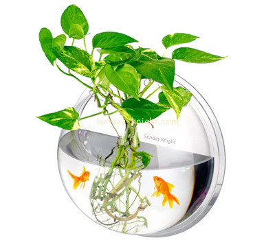 Wholesale custom acrylic wall hanging betta fish bowl FTK-071