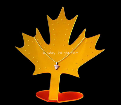 Wholesale custom acrylic leaf shape necklace display racks ODK-1210