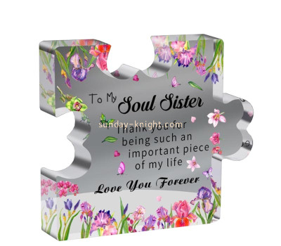 Custom acrylic puzzle-piece decorative sign ABK-280