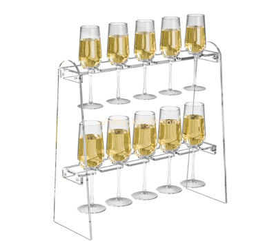 Custom acrylic 2 tier champagne flute stand holder WDK-289
