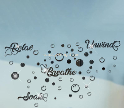 Custom acrylic wall decor 3D bubbles mirror stickers MAK-155