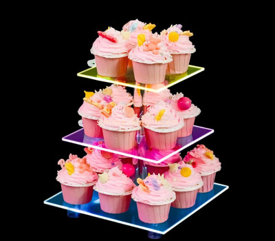 Custom acrylic 4 tiers LED cupcake display trays LDK-171