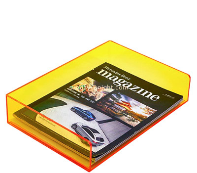 Custom acrylic horizontal magazine holder tray BHK-909