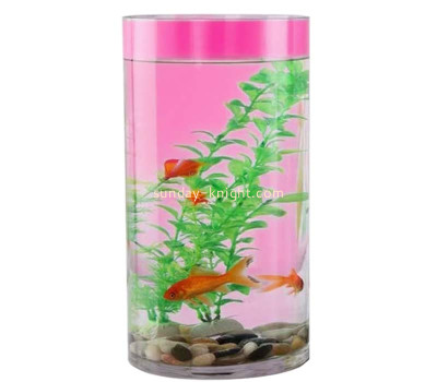 Custom acrylic home decor fish cylinder tank FTK-108