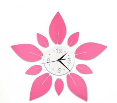 Custom acrylic wall clock decor flower mirror stickers MAK-164