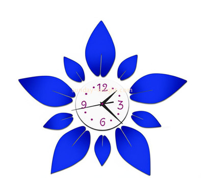 Custom acrylic wall clock floral mirror stickers MAK-168