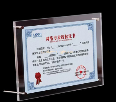Custom acrylic tabletop certificate display stand APK-124