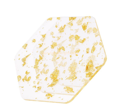 Custom acrylic gold foil drink coaster HCK-265
