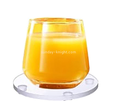 Custom acrylic wedding dining table glass drink coaster HCK-269