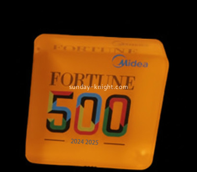 Custom acrylic retail counters brand logo block CAK-411