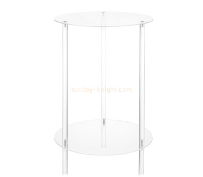 Custom acrylic round coffee table with storage shelf AFK-417
