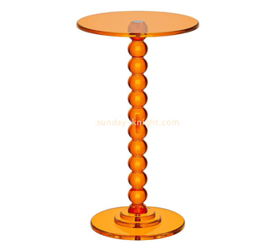 Custom acrylic end table round top with solid post AFK-424