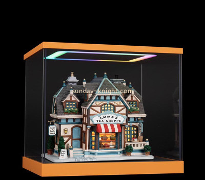 Custom acrylic miniature house building LED showcase EDK-145