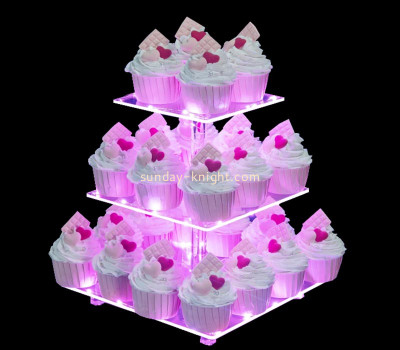 Custom acrylic 3-tiers LED cupcake stand holder LDK-188