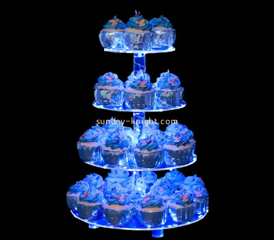 Custom acrylic 4-tiers LED round cupcake stand LDK-187