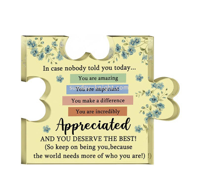 Custom acrylic puzzle piece thank you sign ABK-311