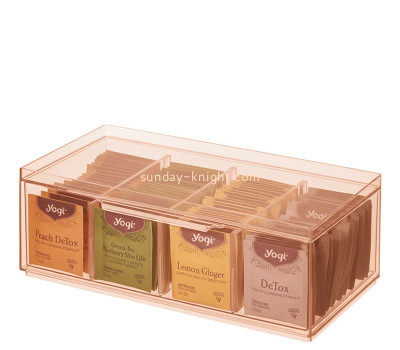 Custom acrylic 4-section tea bags organizer FSK-291