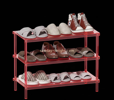Custom acrylic 3 tiers entryway shoe rack SSK-099