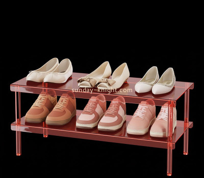 Custom acrylic 2 tiers shoe display stand SSK-102