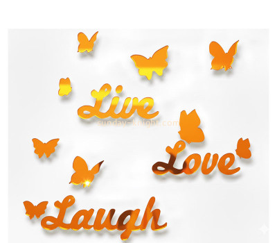 Custom acrylic wall DIY love live laugh mirror stickers MAK-182