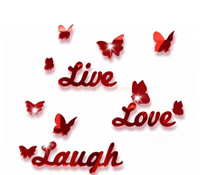 Custom acrylic wall decor love live laugh mirror stickers MAK-181