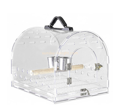 Custom acrylic outdoor walking carrying birdcage PCK-209