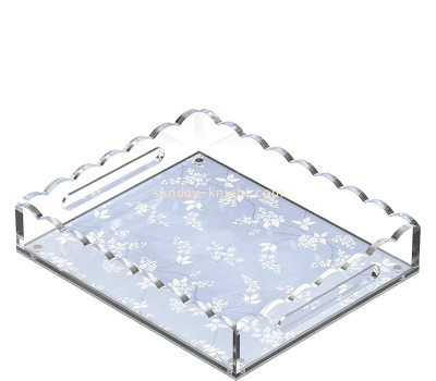 Custom acrylic scalloped edge anti‑slip tray STK-377
