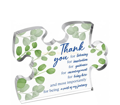 Custom acrylic thank you puzzle gift block ABK-319