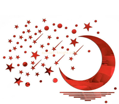 Custom acrylic wall 3D decor stars moon mirror stickers MAK-188