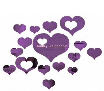 Custom acrylic wall DIY heart mirror stickers MAK-191
