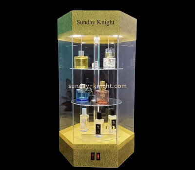 Custom hexagon acrylic perfume LED display cabinet EDK-161