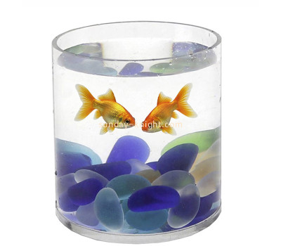 Custom acrylic small cylinder aquarium fish tank FTK-136