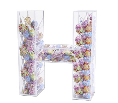 Custom acrylic fillable letter H candy box FSK-305