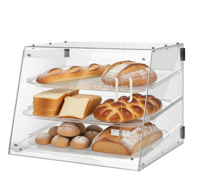 Custom acrylic retail 3 tiers bread showcase FSK-307