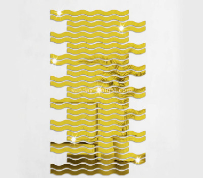 Custom acrylic wall DIY wavy mirror stickers MAK-196