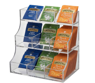 Custom acrylic countertop tea bag organizer holder HCK-294