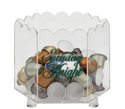 Custom acrylic hexagon coffee pod holder box HCK-297